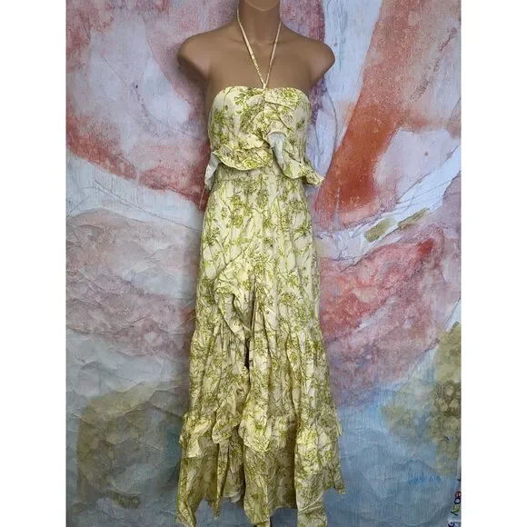 hutch rocco halter ruffled maxi dress Anthropologie Hutch Rocco Halter Ruffled Maxi Dress